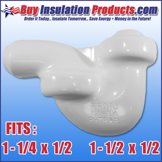 1-1/4" - 1-1/2" x 1/2" P-Trap Insulation Cover