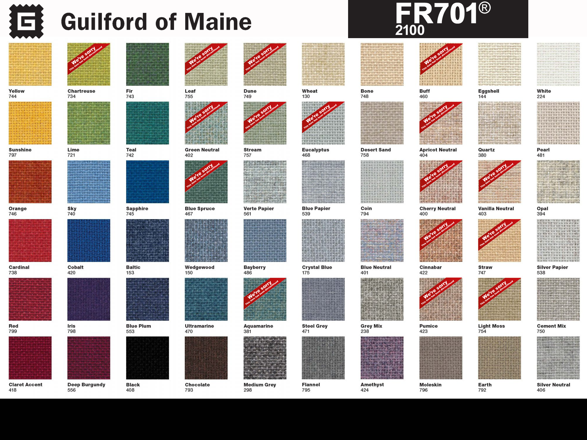 Guilford of Maine FR701 Discontinued 18 Colors